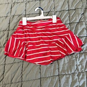 All in Motion Red and White Striped Skort